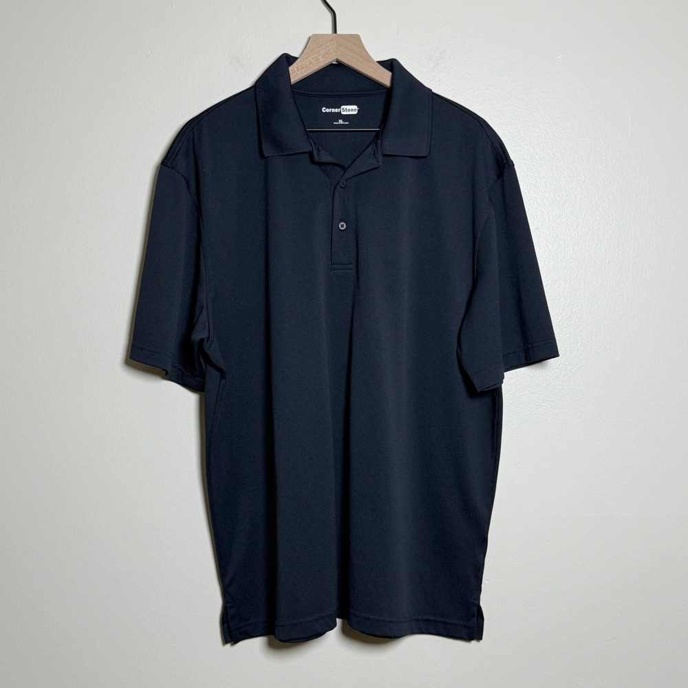 CornerStone Mens‎ Performance Polo Shirt XL Black Golf